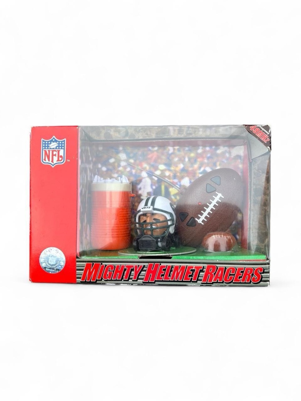 2004 NFL Mighty Helmet Racers New York Jets RC Mini Helmet Game Set